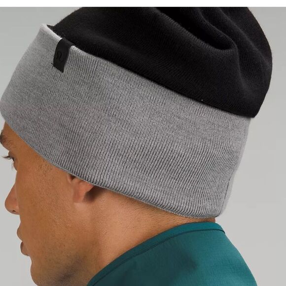 Lululemon Chill Fighter Beanie Black Gray NWT wool blend unisex L/XL - Picture 6 of 6